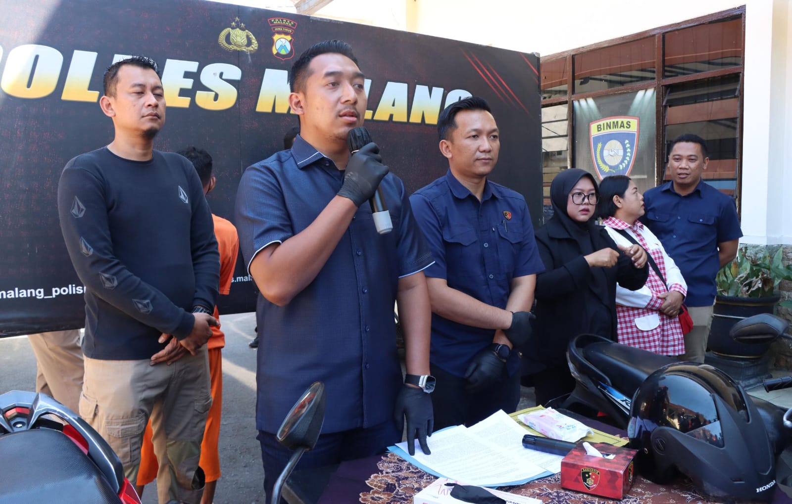 Gercep Polres Malang Amankan Tersangka Pencuri Motor Kurir Yakult Yang Viral di Medsos