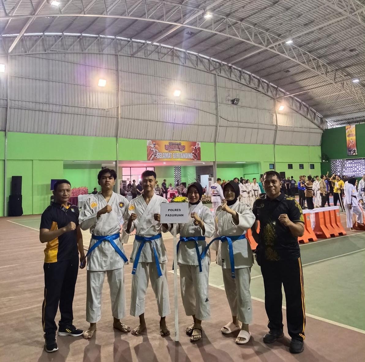 Tim Beladiri Polres Pasuruan Ikuti Kejuaraan Beladiri Polri se-Jawa Timur di Polda Jatim
