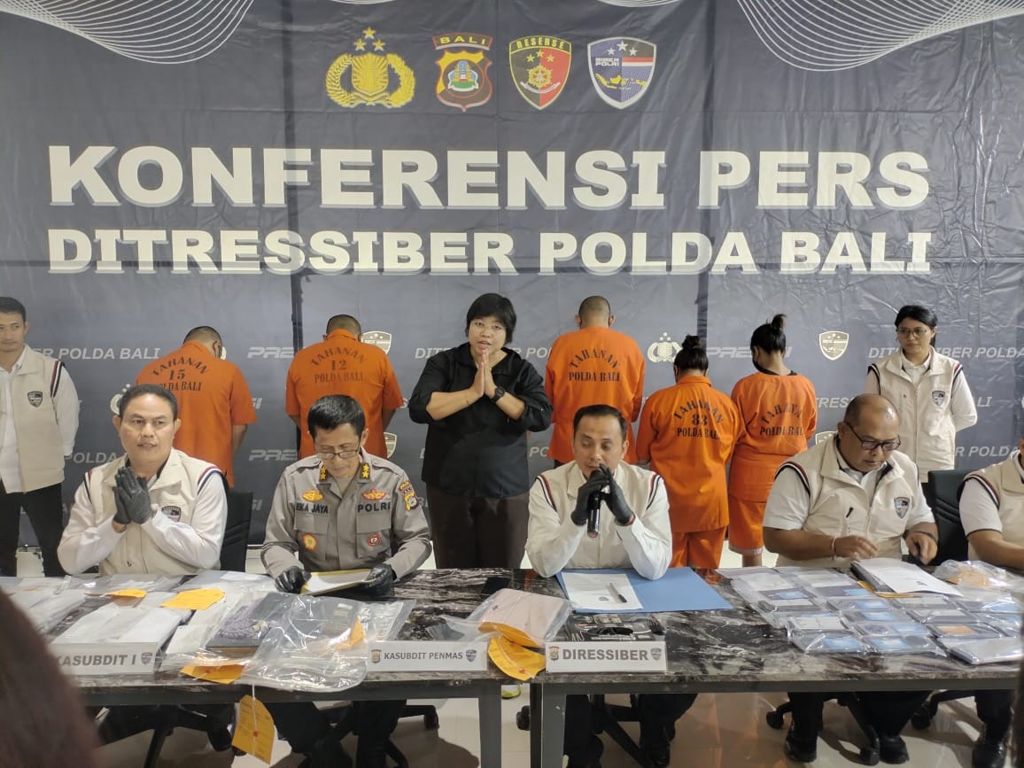 Ungkap Kasus TP Perlindungan Data Pribadi Polda Bali Amankan 6 Orang Tersangka