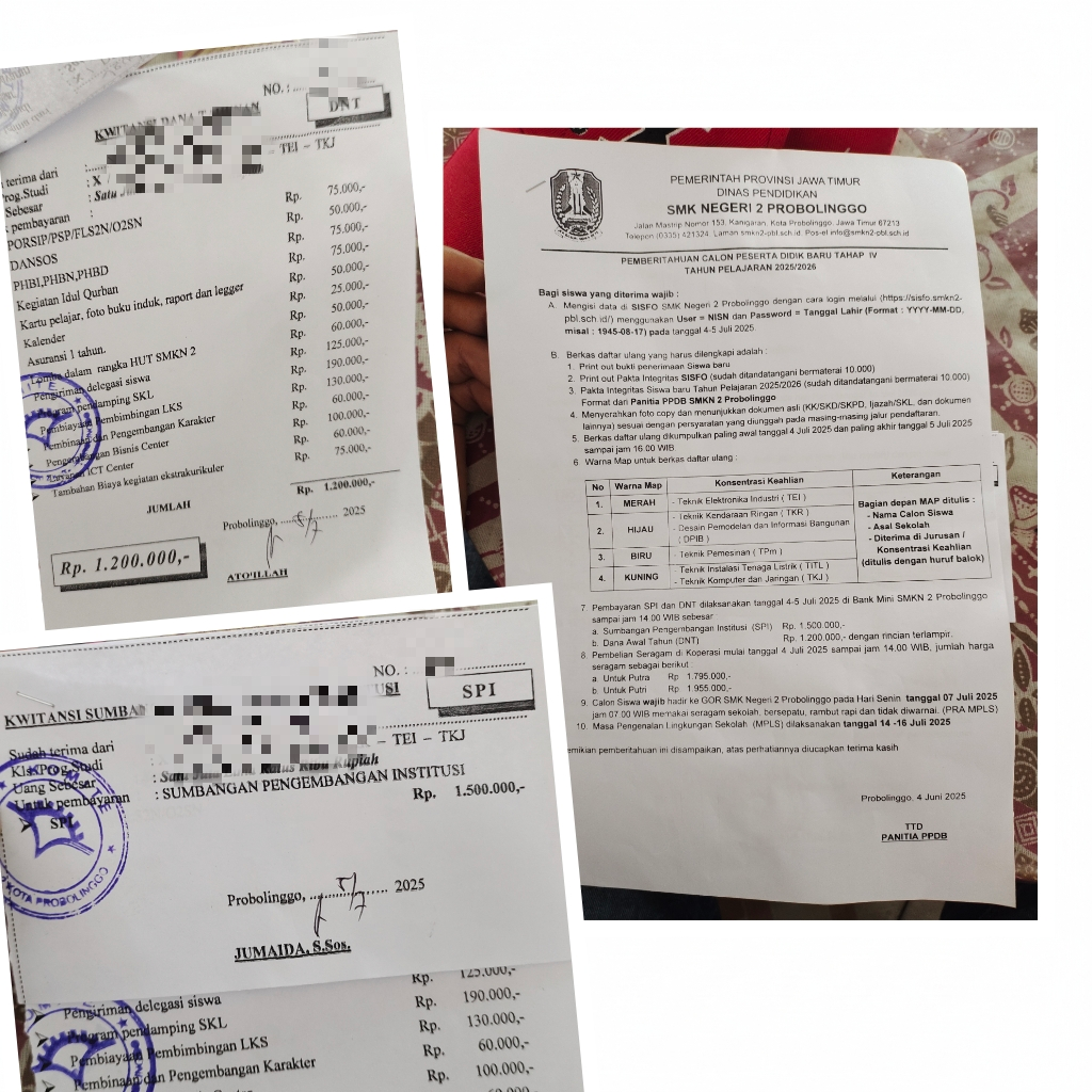 Wali Murid Keluhkan Pungutan di SMKN 2 Probolinggo, LSM Desak Audit dan Penegakan Hukum