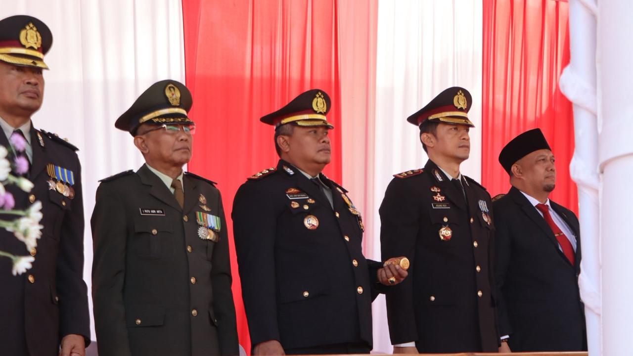 Kapolres AKBP Arif Hadiri Upacara HUT Kemerdekaan RI ke-80 Di Puspem Badung