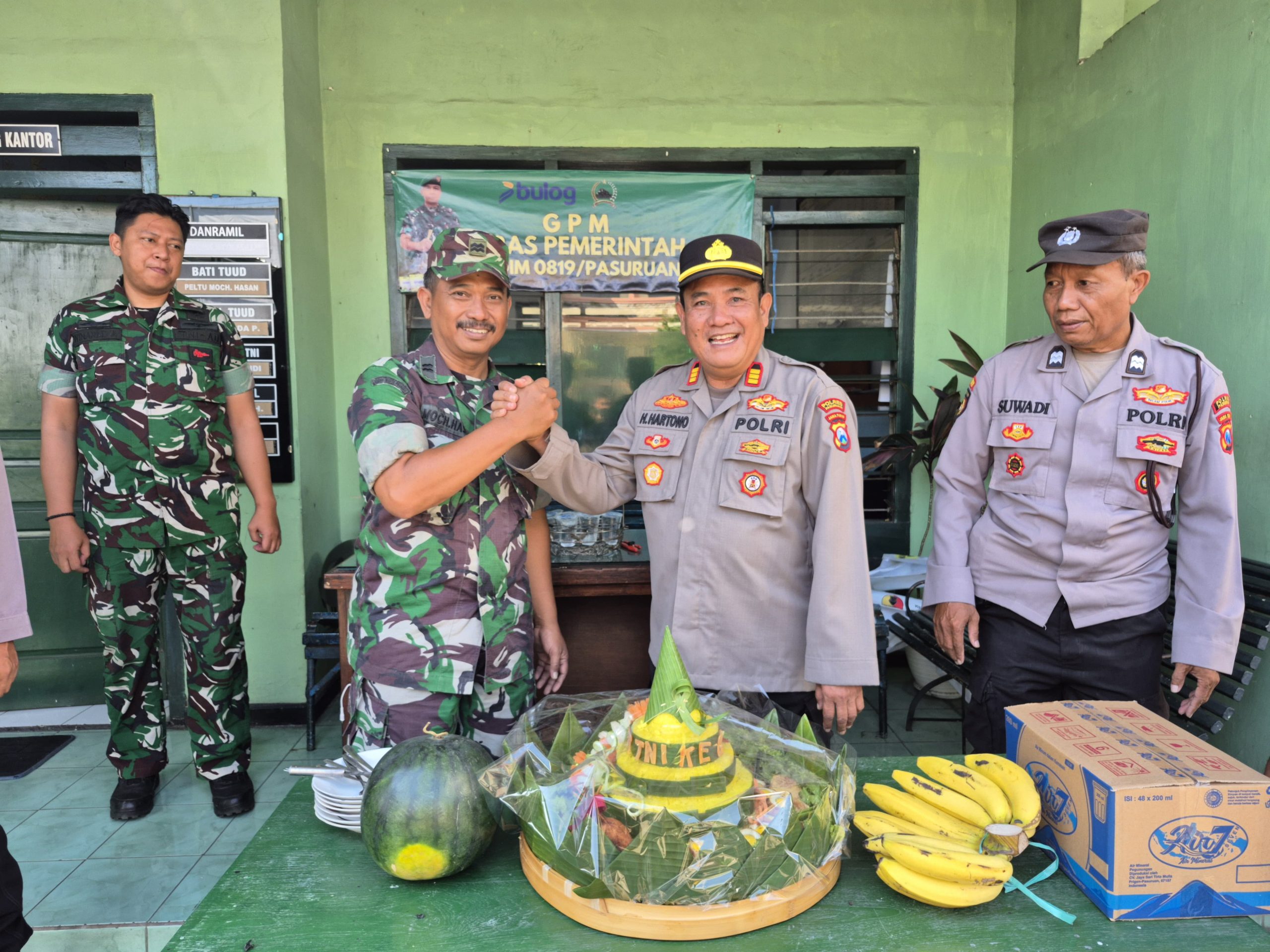 Rombongan Polres Pasuruan Kunjungi Kodim 0819, Ucapkan Selamat HUT TNI ke-80