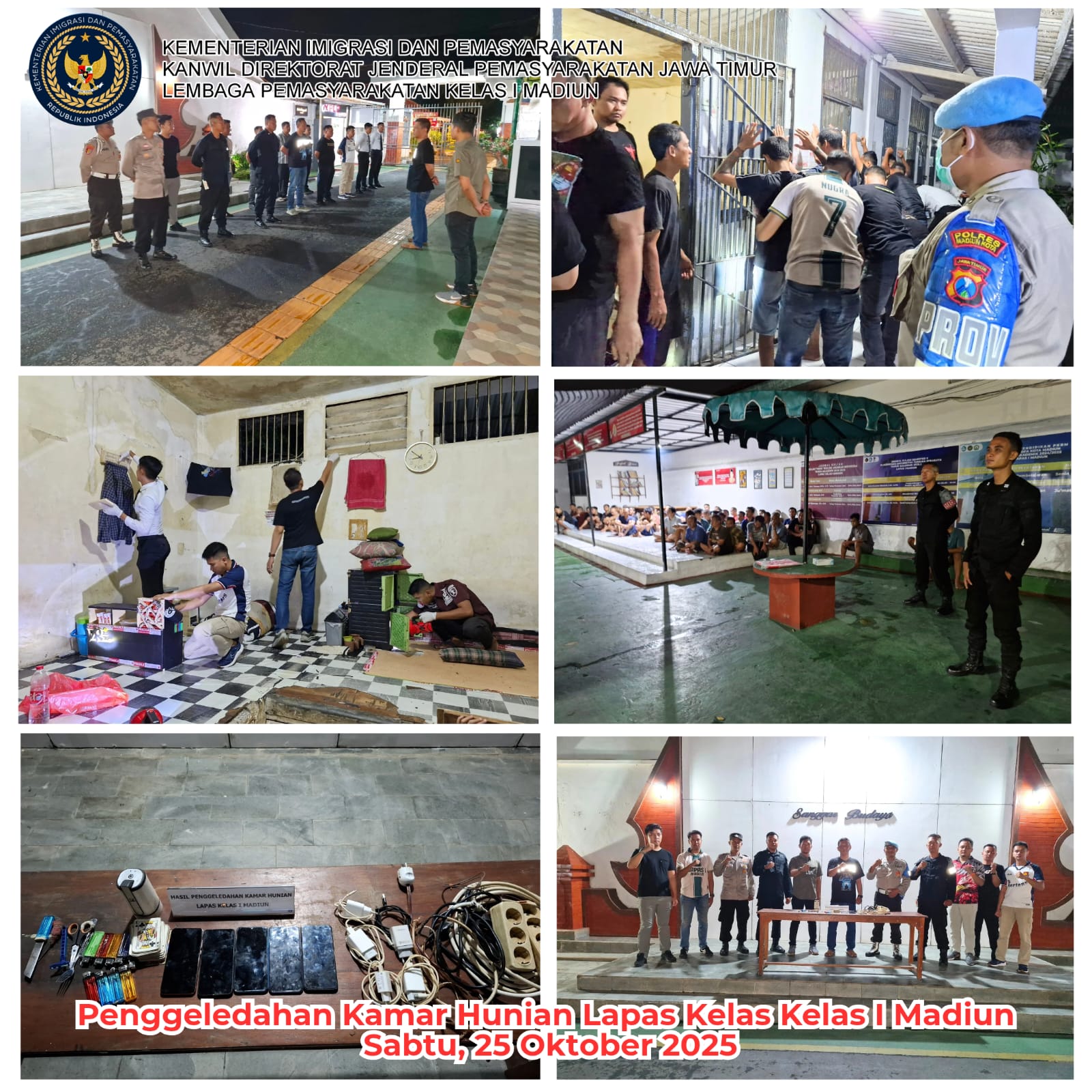 Lapas Kelas I Madiun Melakukan Penggeledahan Terhadap Badan dan barang Bawaan Petugas Serta Kesatuan Pengamanan