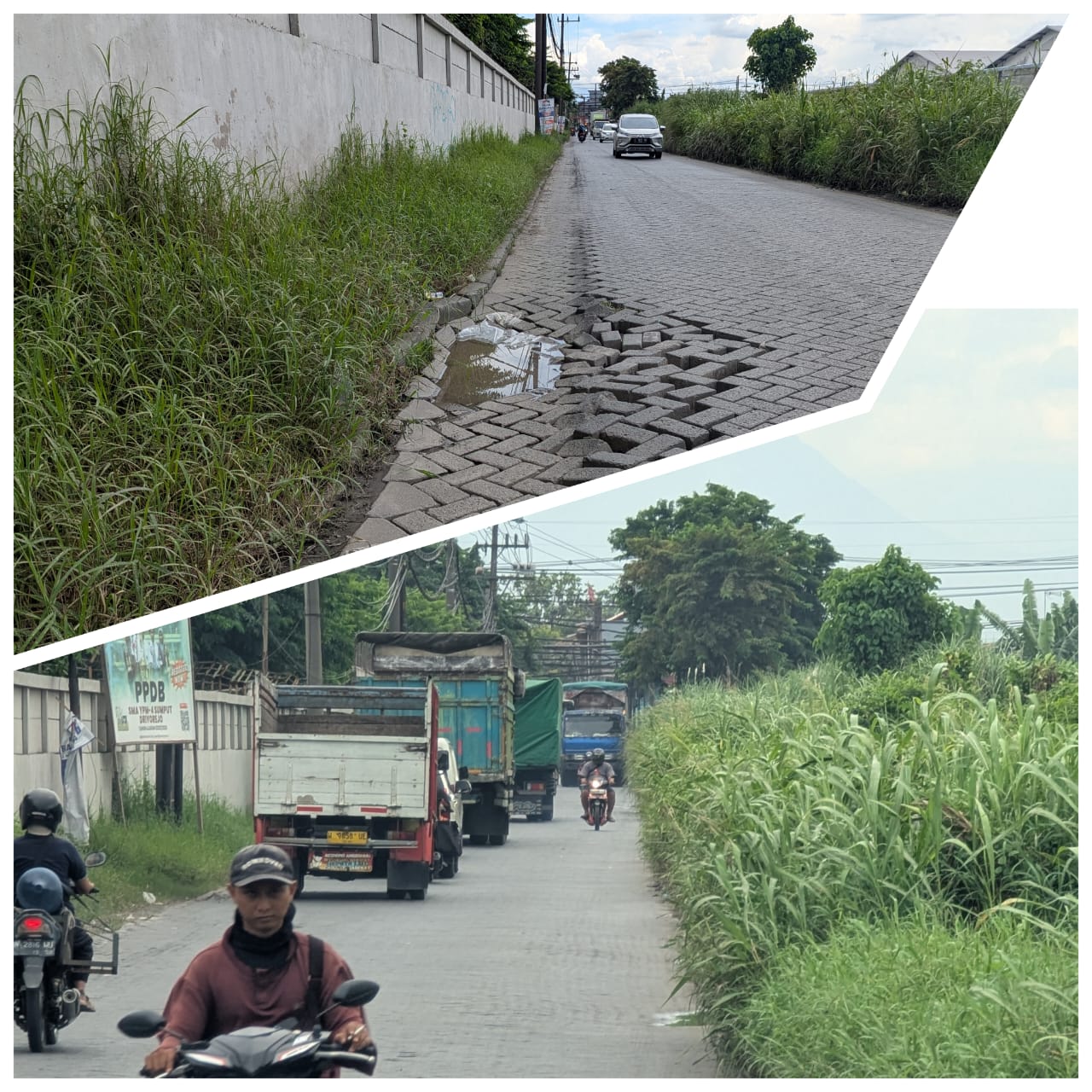 Jalur Pipa PDAM di Semambung Ambles, Akses Jalan Menyempit dan Rawan Kecelakaan