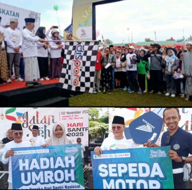 Puluhan Ribu Warga Kabupaten Pasuruan Tumpah Ruah Ikuti Jalan Santai Hari Santri Nasional