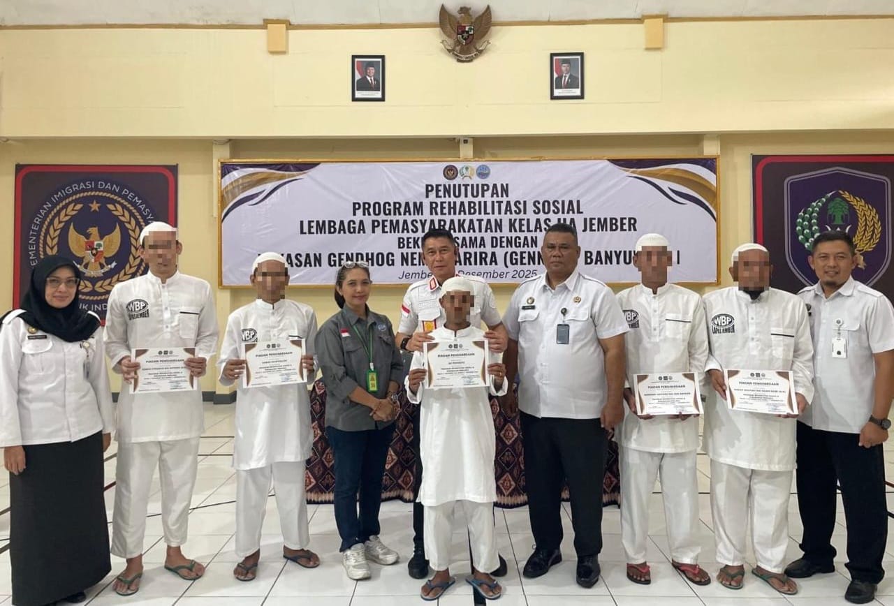 Kalapas Jember Resmi Menutup Program Rehabilitasi Sosial T.A 2025
