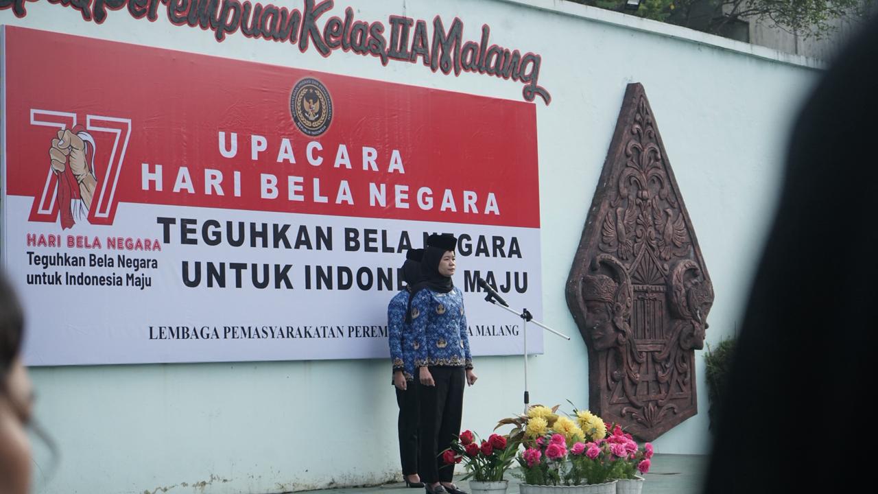 Kokohkan Jiwa Patriotisme, Lapas Perempuan Kelas IIA Malang Laksanakan Upacara Hari Bela Negara