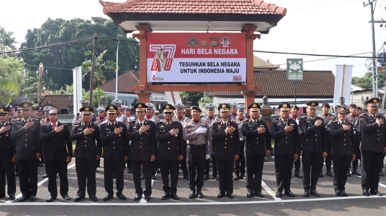 Teguhkan Bela Negara Untuk Indonesia Maju”, Polres Badung Gelar Upacara ke-77
