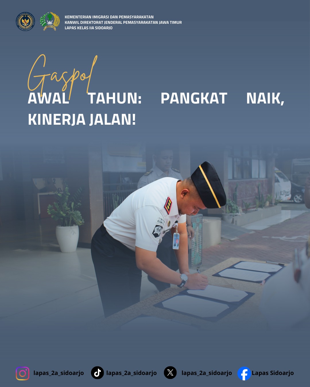 Mengawali Apel 2026 Kalapas Sidoarjo, Gelar Penandatanganan Perjanjian Kinerja