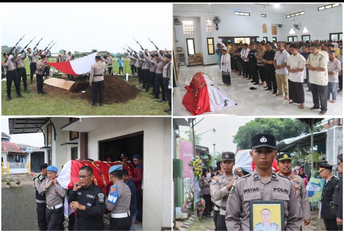 Persemayaman Jenazah Aipda Agus Prastiawan Polres Probolinggo Kota Gelar Upacara 