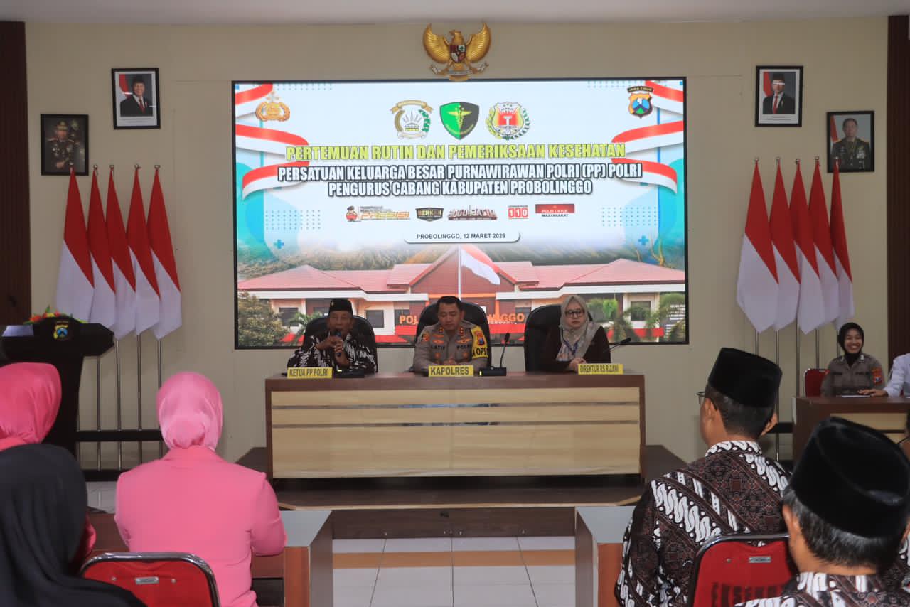 Polres Probolinggo Gelar Pertemuan Rutin PP Polri dan Skrining Kesehatan Bersama RS Rizani