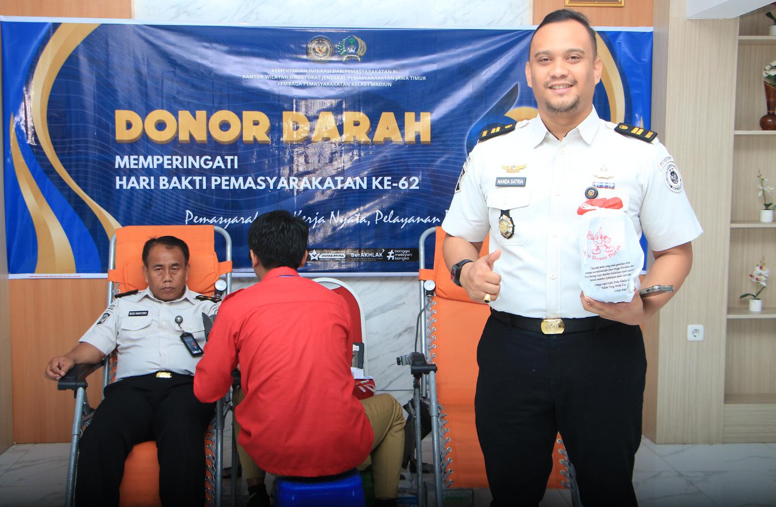 Aksi Nyata Kemanusiaan, Lapas I Madiun Donor Darah Peringati Hari Bakti Pemasyarakatan ke-62