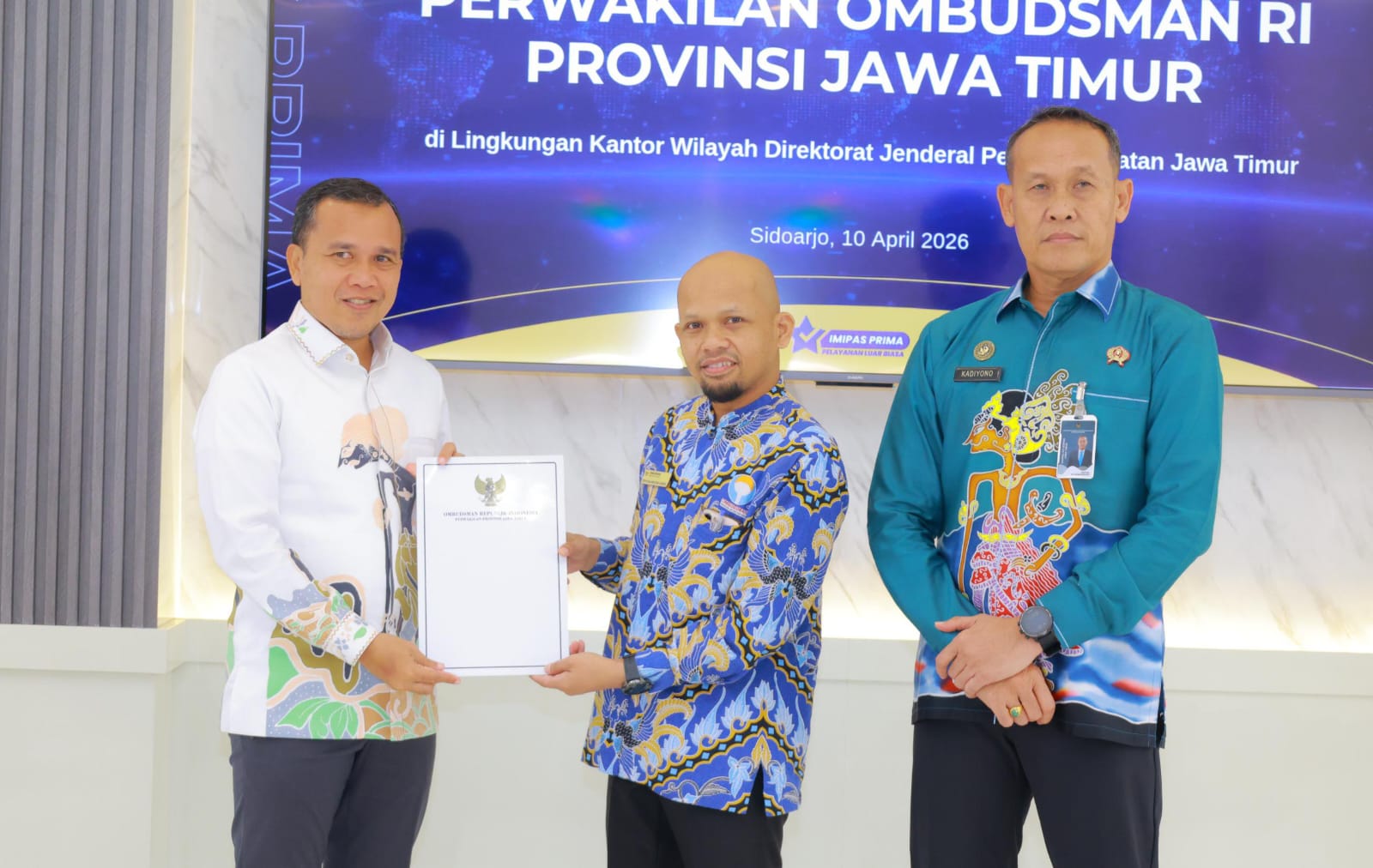 Terima Hasil Penilaian Ombudsman RI, Kalapas I Madiun Tegaskan Siap Jaga dan Tingkatkan Kualitas Layanan