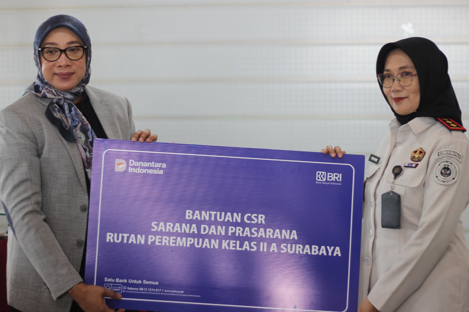 Tingkatkan Layanan Prima, Rutan Perempuan Surabaya Optimalkan Pelayanan Dengan Bantuan CSR Dari BRI KC Surabaya Rajawali