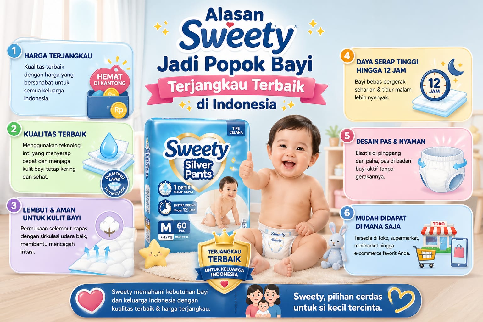 7 Alasan Sweety Jadi Popok Bayi Terjangkau Terbaik di Indonesia