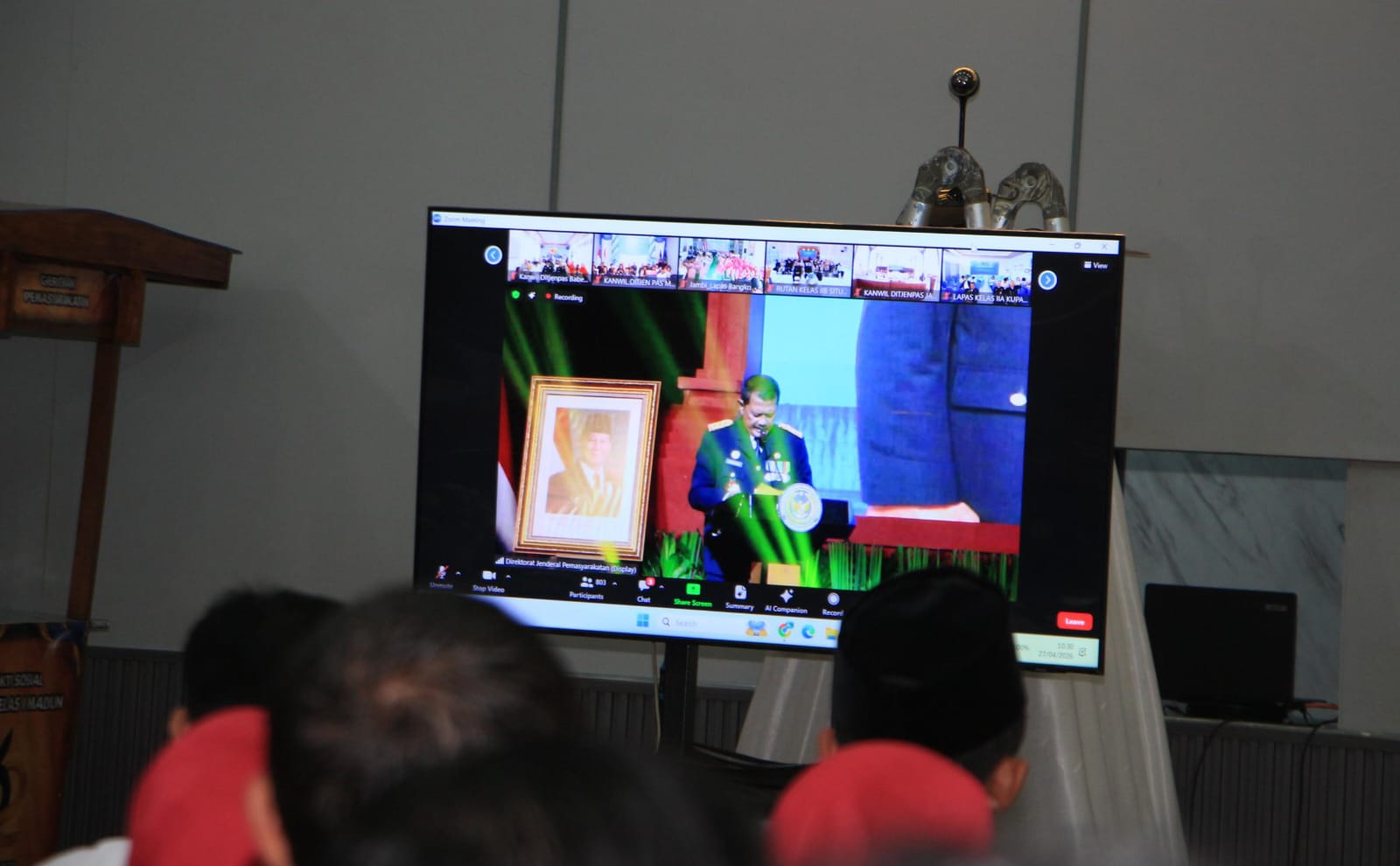 Puncak Perayaan HBP ke-62, Lapas I Madiun Ikuti Tasyakuran Hari Bakti Pemasyarakatan Secara Virtual