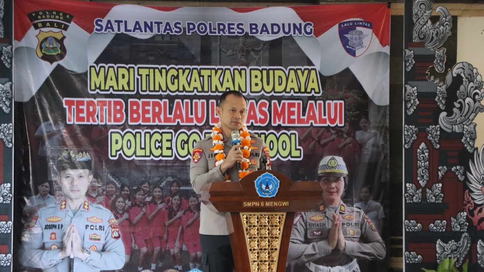 Kapolres Badung Ajak Siswa SMP Jadi Pelopor Keselamatan Berlalu Lintas