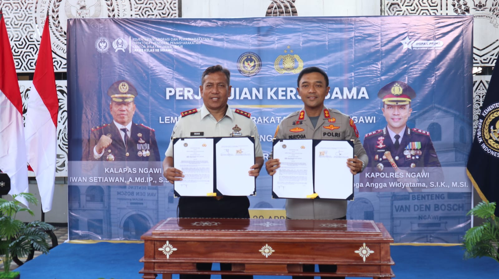 Lapas Ngawi dan Polres Ngawi Perkuat Sinergi Lewat Perjanjian Kerja Sama