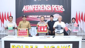 Polres Ngawi Amankan 2 Tersangka Pengedar Narkoba 223,842 gram Sabu Disita