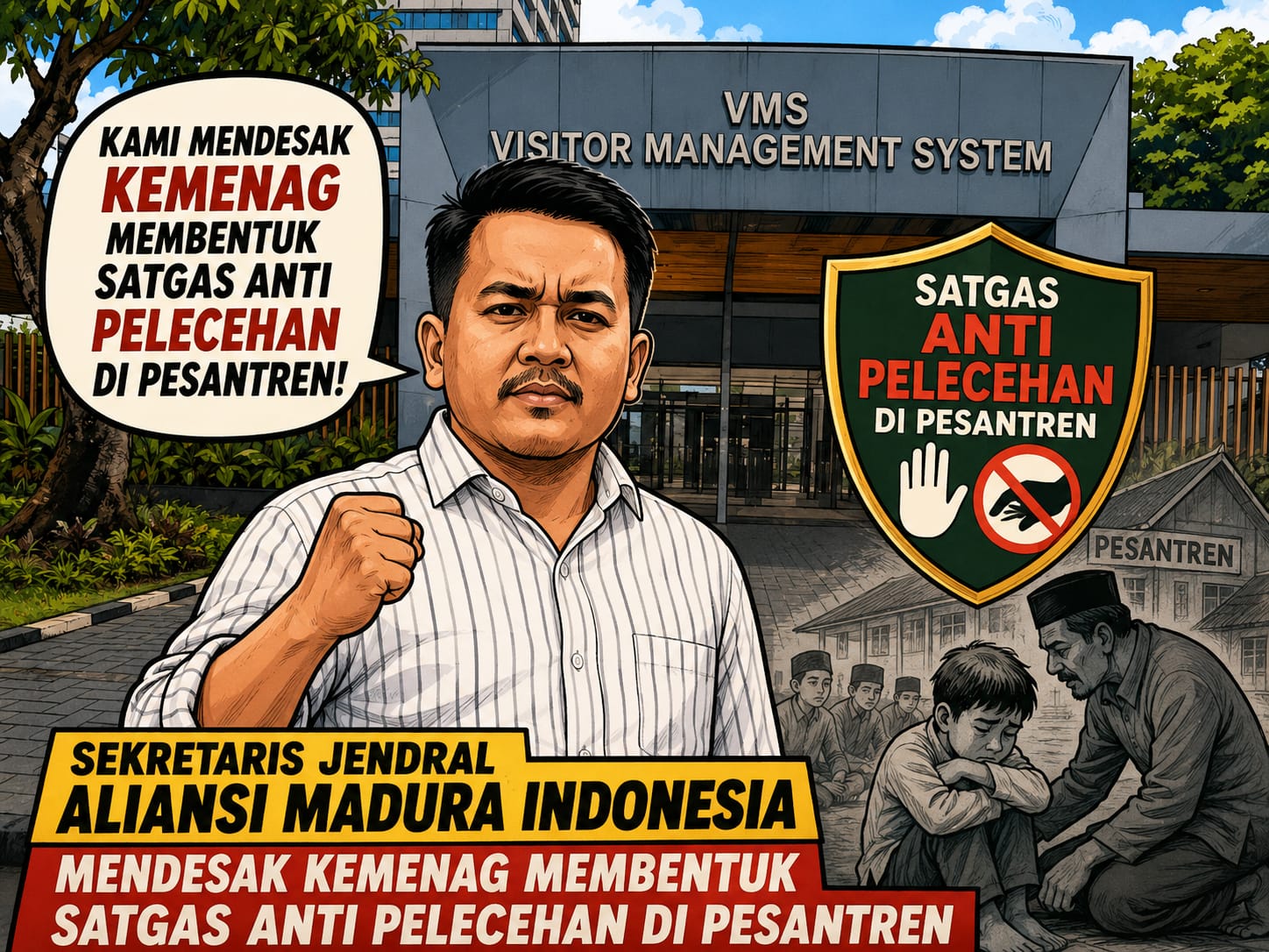 Sekretaris Aliansi Madura Indonesia Abdul Aziz Desak Kemenag Bentuk Satgas Anti-Pelecehan di Pesantren Jawa Timur