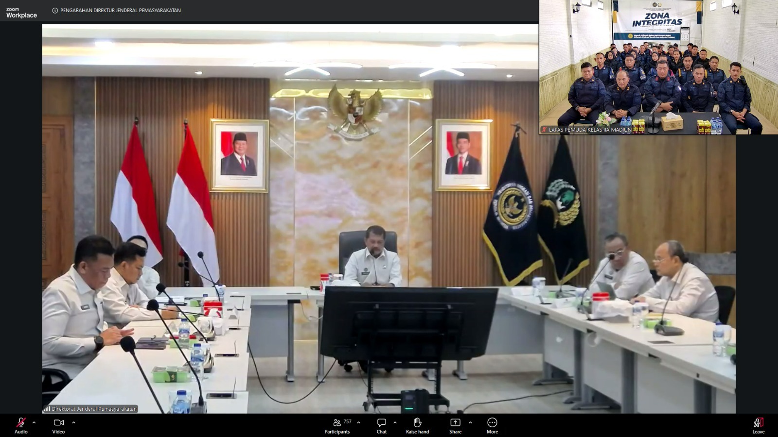 Perkuat Fungsi Pengamanan, Lapas Pemuda Madiun Ikuti Pengarahan Virtual Dirjenpas