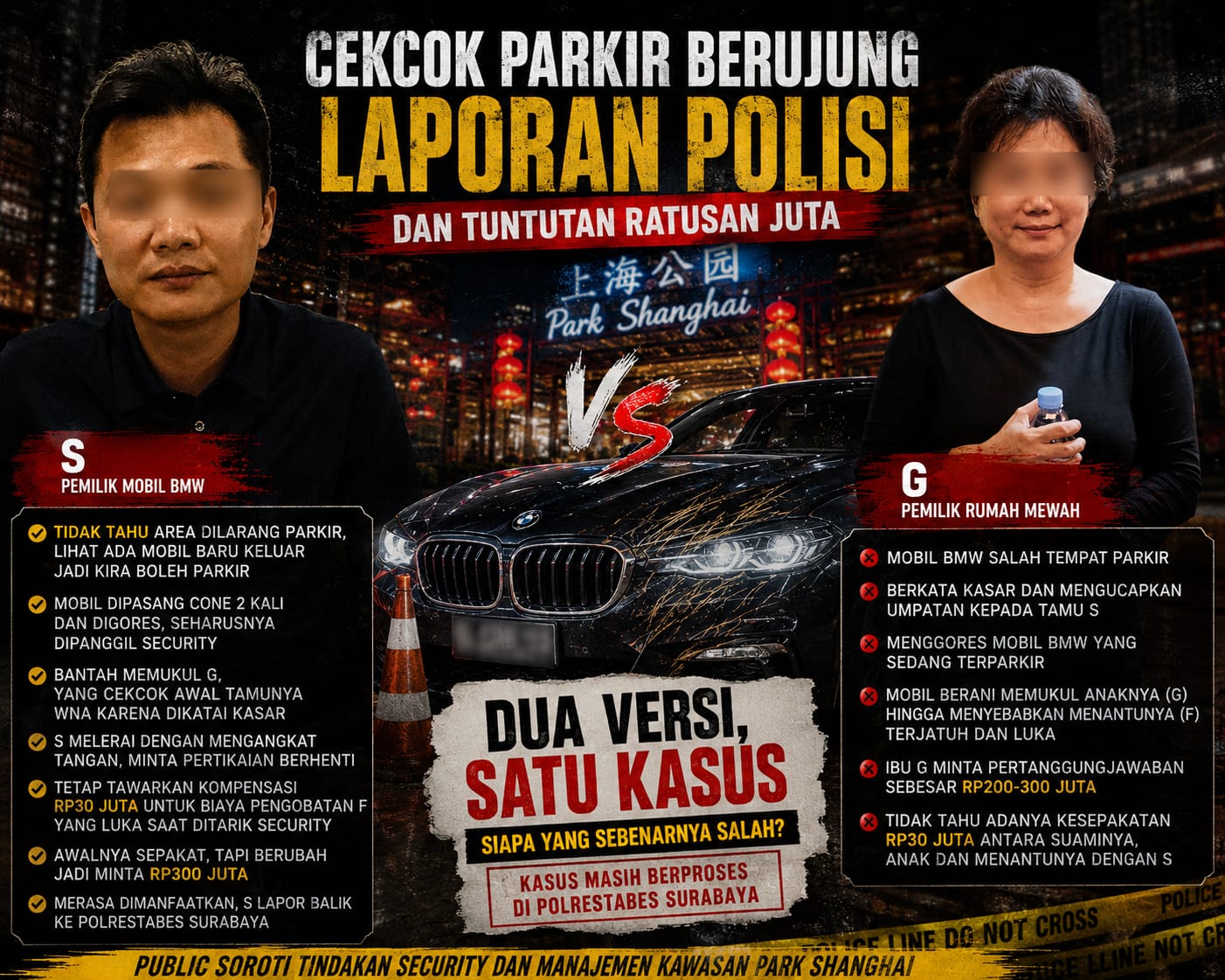 Mobil BMW Salah Parkir di Depan Shanghai Park, Mau “Didenda” 200 Juta