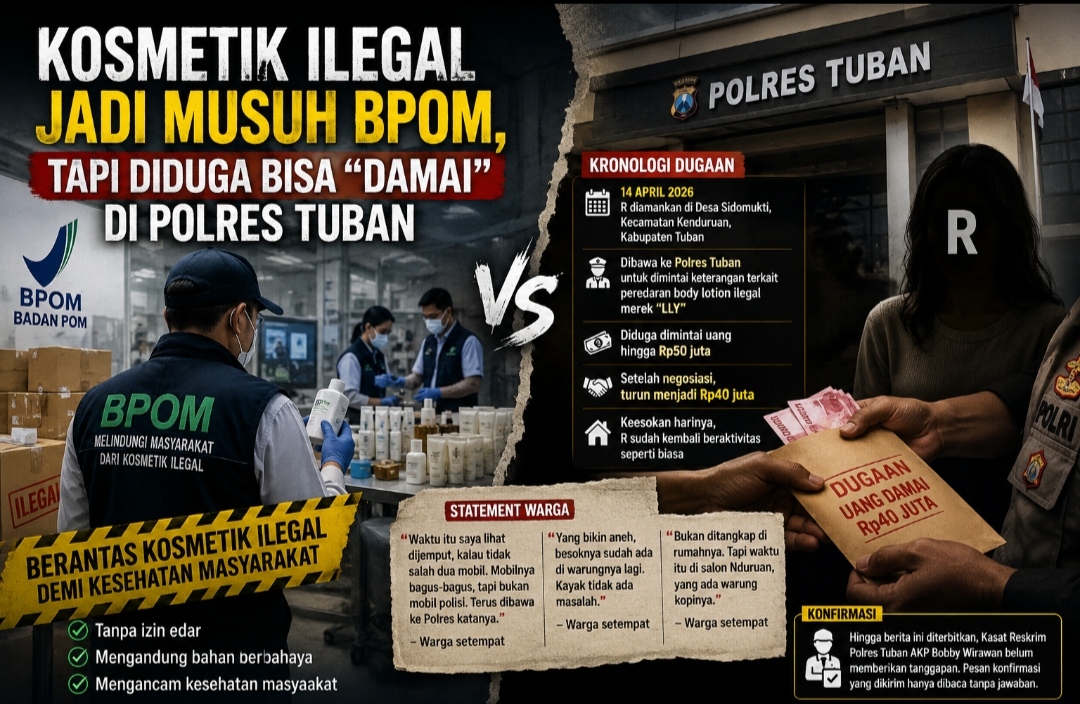Kosmetik Ilegal Jadi Musuh BPOM, Tapi Diduga Bisa Damai di Polres Tuban
