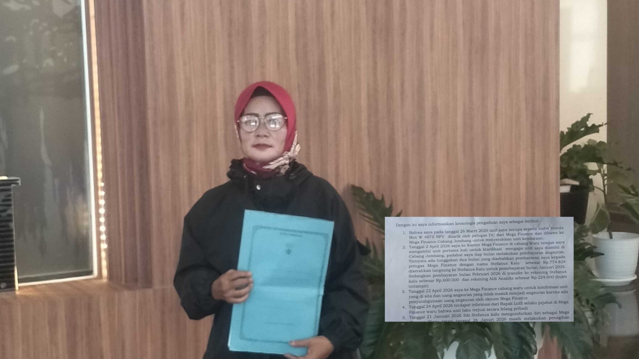 Diduga Ada Angsuran Tak Masuk Sistem, Korban Adukan Mega Finance ke OJK dan Tempuh Jalur Hukum