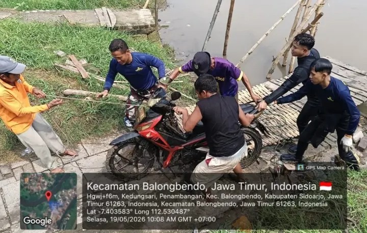 Motor Tenggelam di Tambangan Surungan Berhasil Dievakuasi, Aspek Safety Penyeberangan Jadi Sorotan
