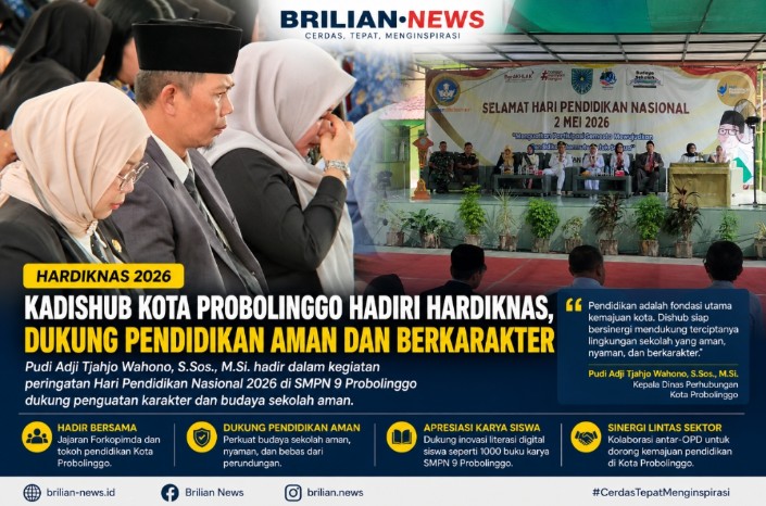 Kadishub Kota Probolinggo Hadiri Hardiknas 2026, Dukung Penguatan Pendidikan Aman dan Berkarakter