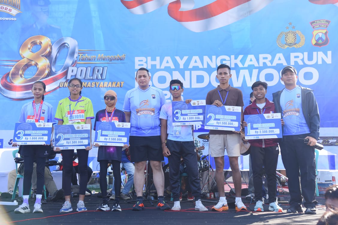 Ribuan Peserta Meriahkan Bhayangkara Run 5K Polres Bondowoso di HUT Bhayangkara ke-80