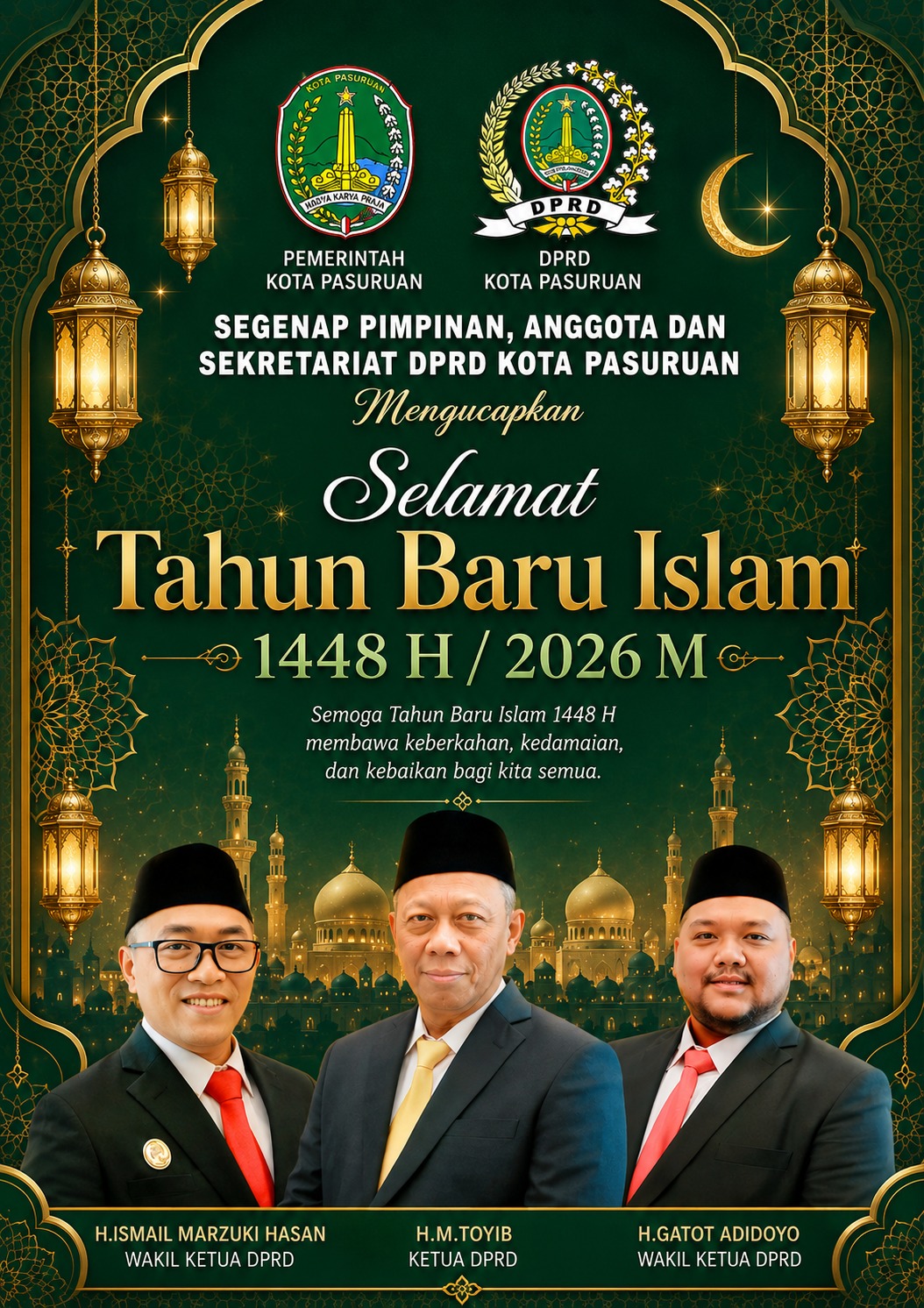 DRPD Kota Pasuruan Mengucapkan Selamat Tahun Baru Islam 1448 H