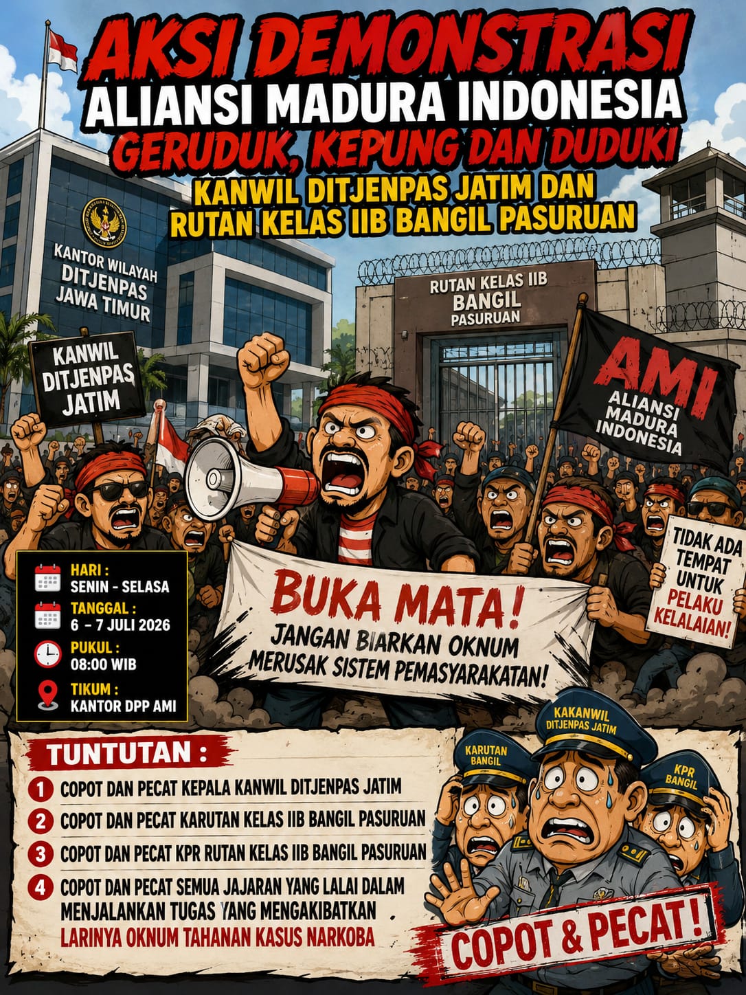 Narapidana Rutan Bangil Kabur, AMI Siap Gelar Aksi Demonstrasi Besar-besaran