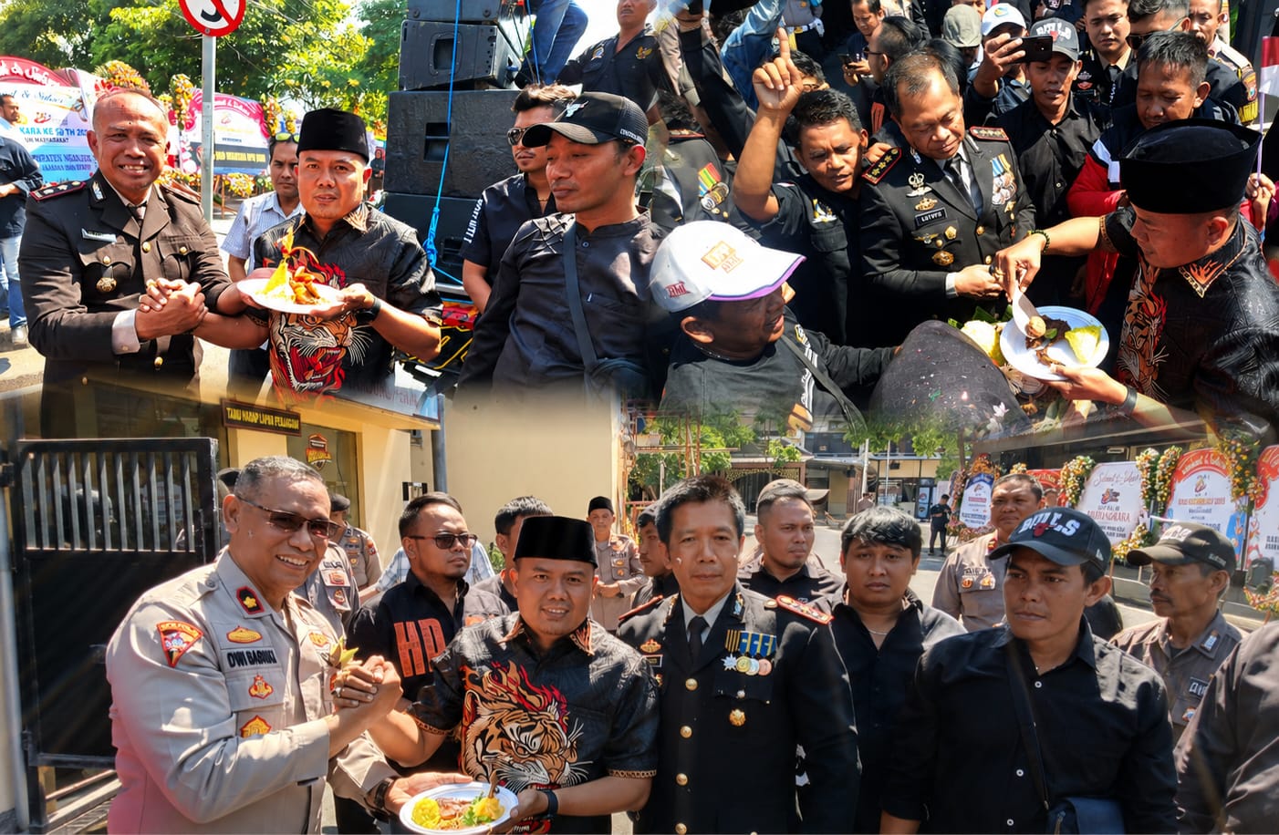 Prank Hari Bhayangkara, PJU Polda Jatim, Polrestabes dan Polres Pelabuhan Tanjung Perak Keluar Hadapi Massa AMI, Ujungnya Malah Potong Kue