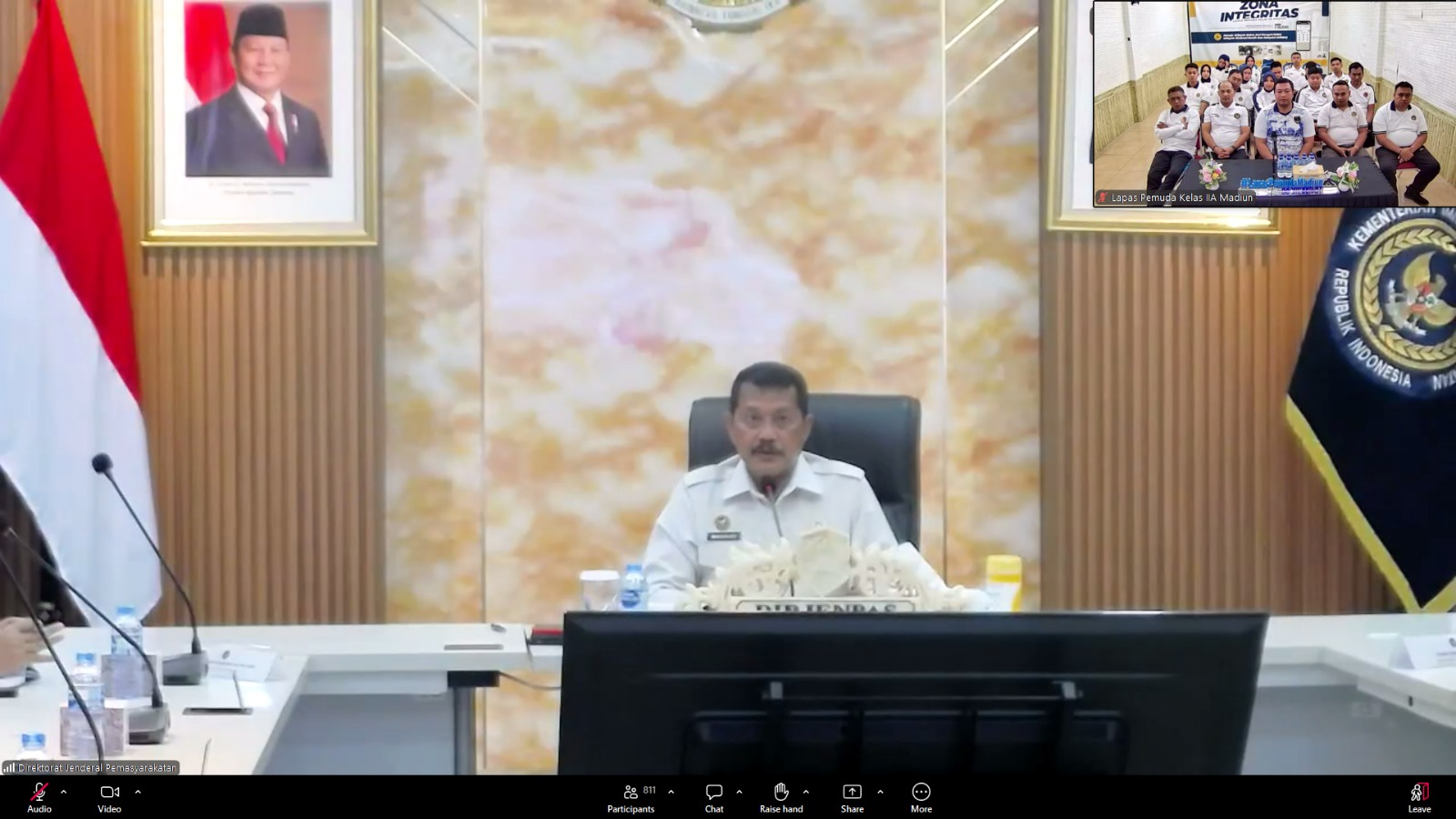 Perkuat Kesiapan Sambut HUT RI, Lapas Pemuda Madiun Ikuti Pengarahan Strategis Dirjenpas