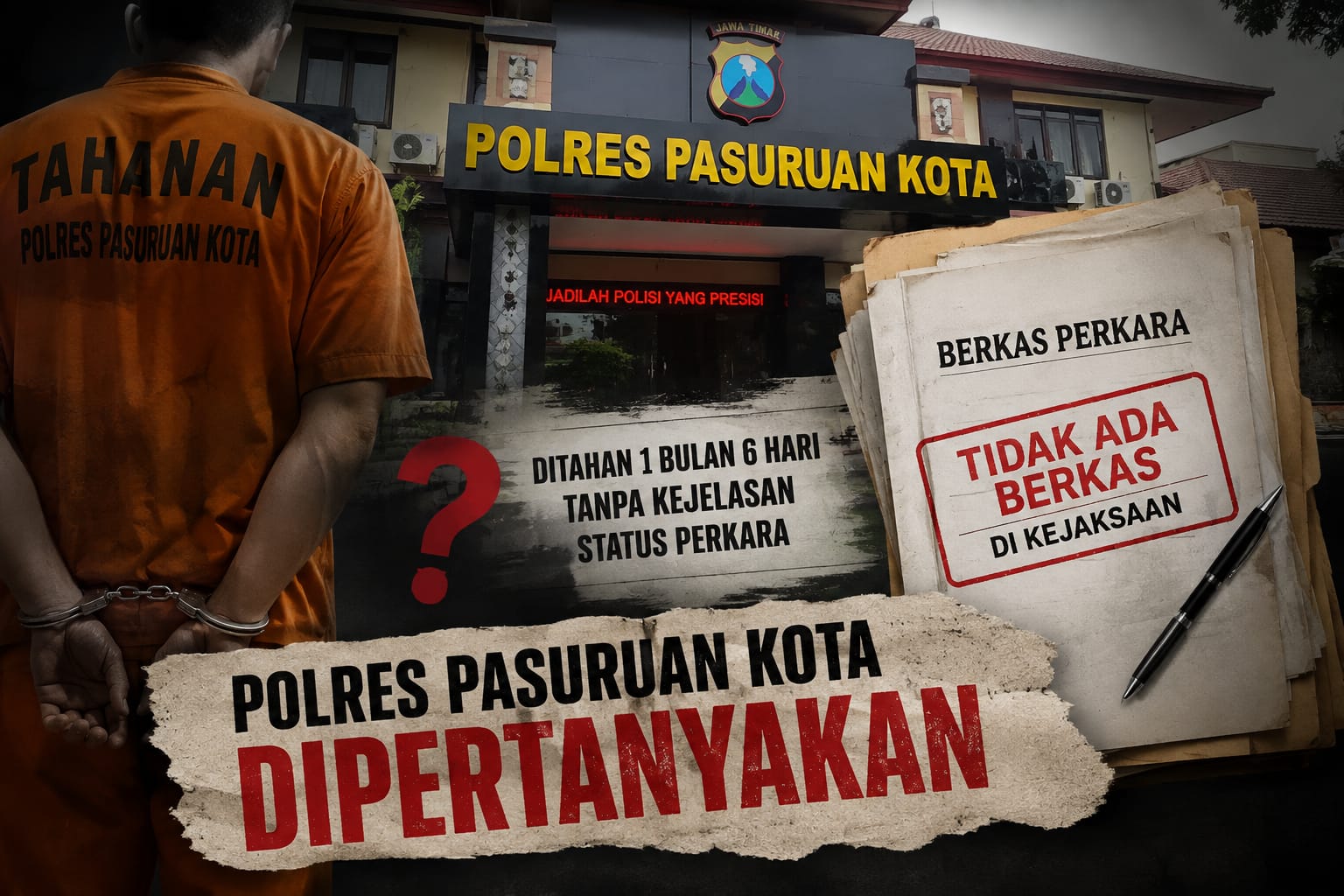 Polres Pasuruan Kota Dipertanyakan, AH Mengaku Ditahan 1 Bulan 6 Hari Lalu Dibebaskan Tanpa Persidangan