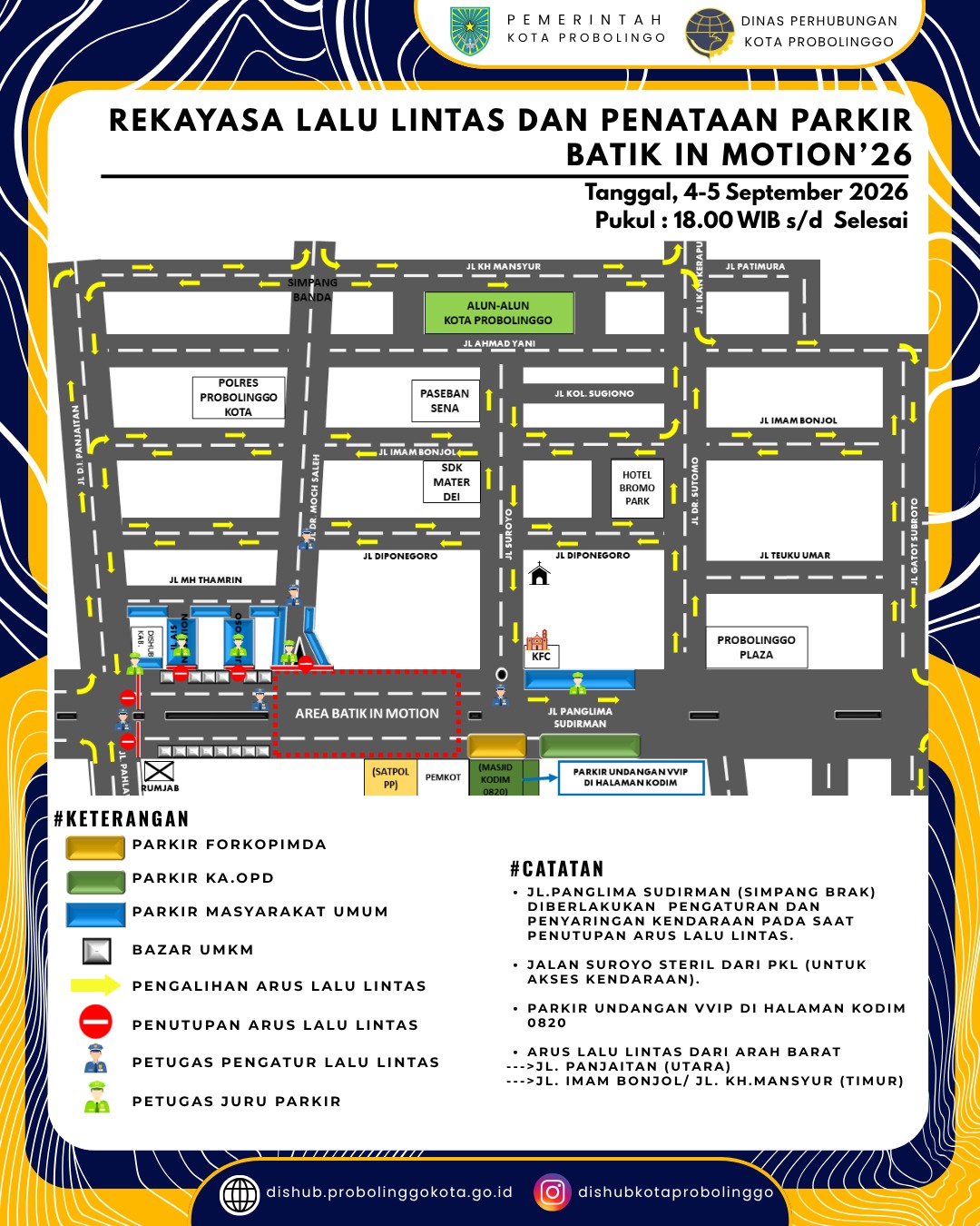 Dishub Kota Probolinggo Siapkan Rekayasa Lalu Lintas dan Penataan Parkir Batik in Motion 2026
