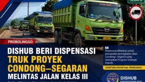 Dishub Beri Dispensasi Truk Proyek Condong–Segaran Melintas Jalan Kelas III