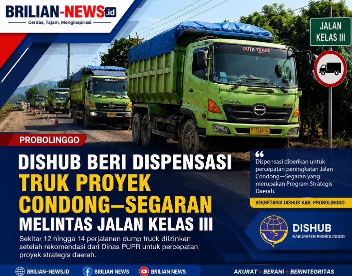 Dishub Beri Dispensasi Truk Proyek Condong–Segaran Melintas Jalan Kelas III