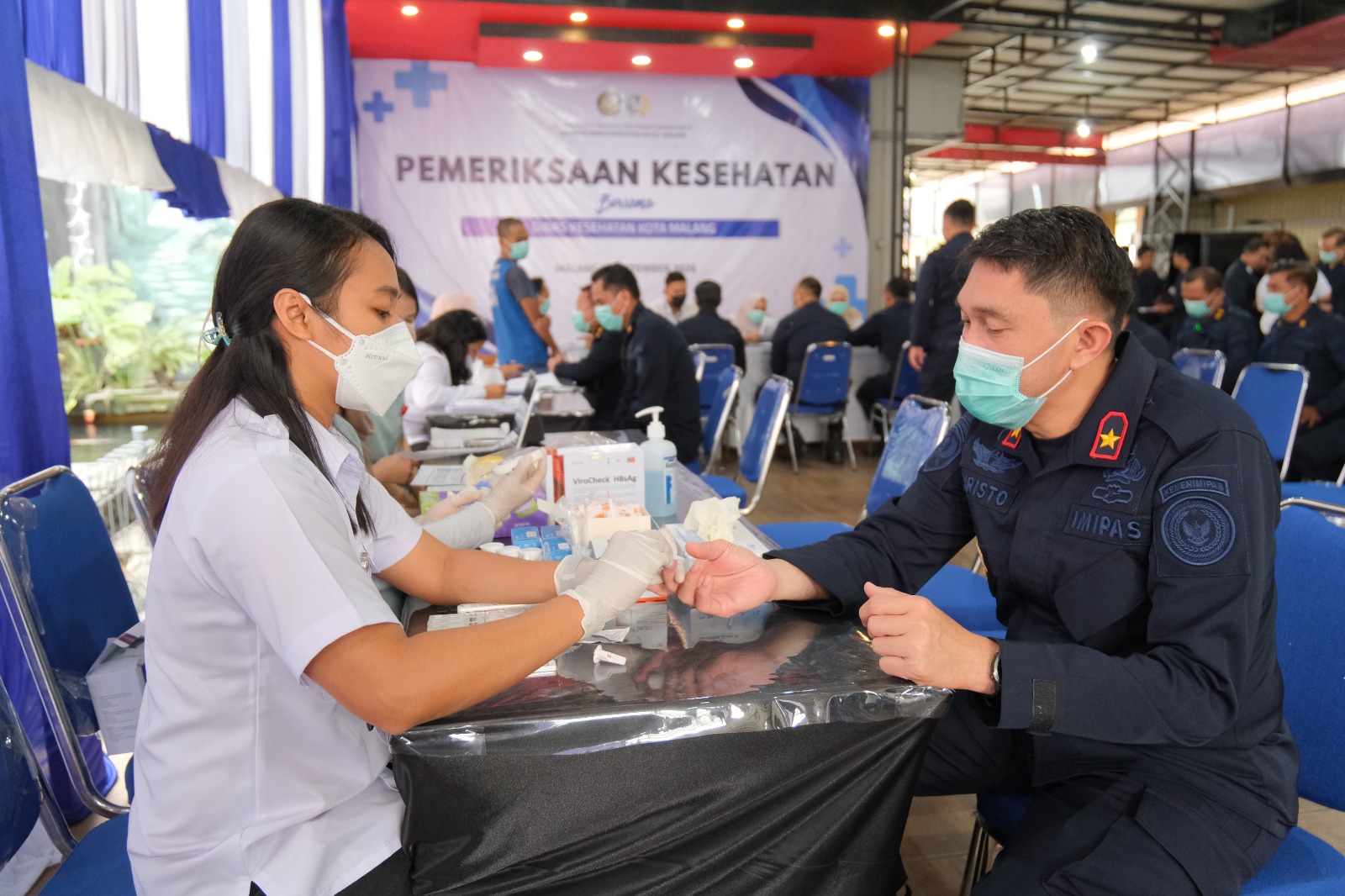 Lapas Malang Bersama Dinkes Kota Malang Gelar Cek Kesehatan Gratis Bagi Petugas dan Warga Binaan