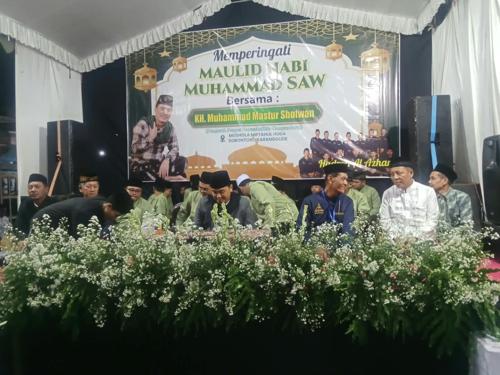 KH. Muhammad Mastur Shofwan Hadir di Peringatan Maulid Nabi di Mushola Miftahul Huda Sobontoro