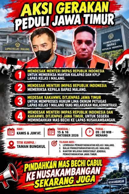 Polemik Bebas Bersyarat Mas Bechi, Korban dan Gerakan Peduli Jatim Desak Menteri Imipas Segera Pindahkan ke Nusakambangan